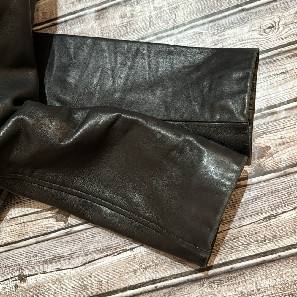 LNR Vintage Black Soft Leather Lined Pockets Zip Up Jacket Small - Picture 15 of 16